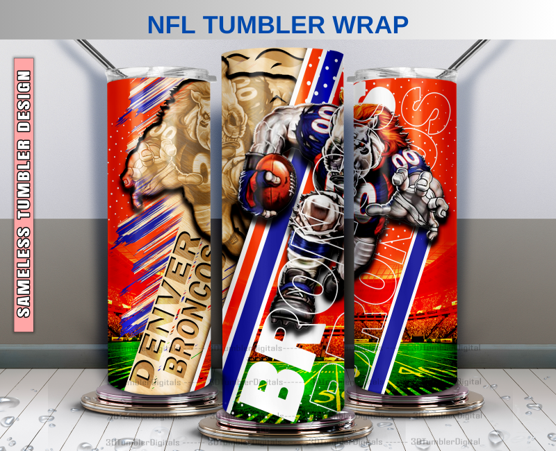 Broncos Tumbler Wrap , Nfl Wood Mascot Tumbler Wrap, Nfl Mascot Tumbler 59