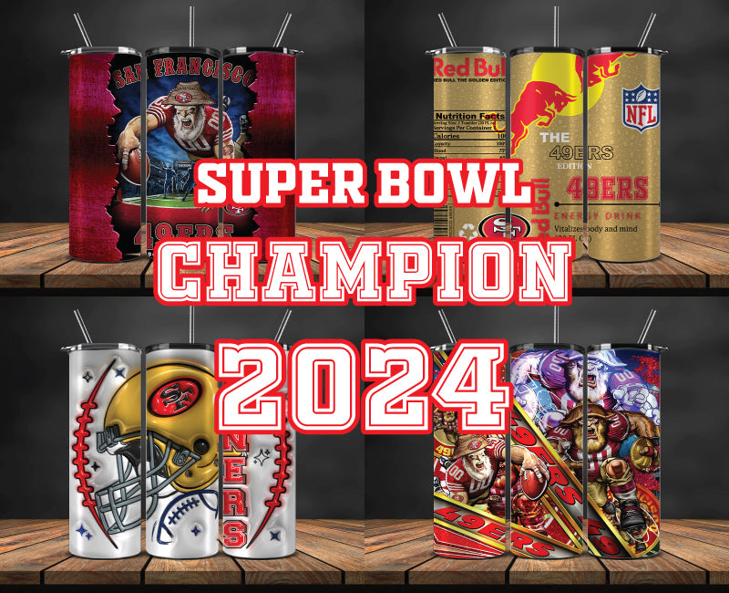 San Francisco 49ers Super Bowl Tumbler Png, Super Bowl 2024 Tumbler Wrap 05