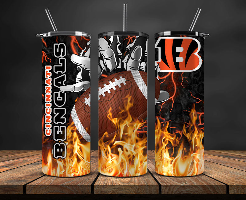 Cincinnati Bengals Tumbler Wrap, Fire Hand Tumbler Wrap DS 05
