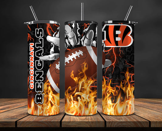 Cincinnati Bengals Tumbler Wrap, Fire Hand Tumbler Wrap DS 05