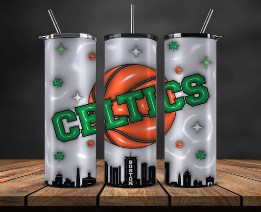 3D Inflated Boston Celtics Basketball Team, Basketball Design,NBA Teams,NBA Sports,Nba Tumbler Wrap,NBA DS-05