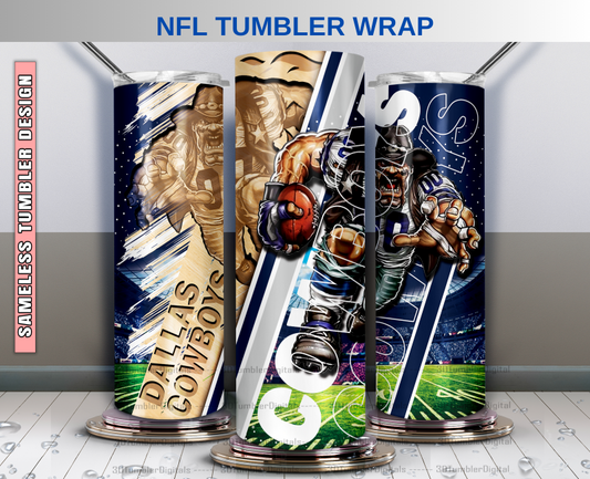 Cowboys Tumbler Wrap , Nfl Wood Mascot Tumbler Wrap, Nfl Mascot Tumbler 60