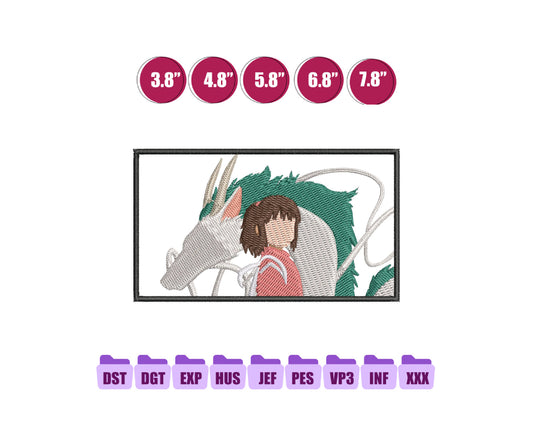 Chihiro Anime Embroidery Design, Anime Machine Embroidery Design 61