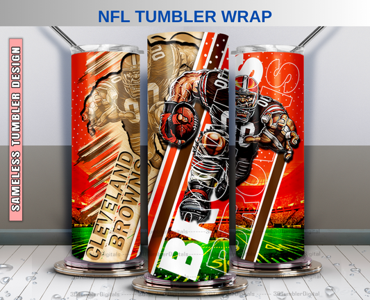 Browns Tumbler Wrap , Nfl Wood Mascot Tumbler Wrap, Nfl Mascot Tumbler 61