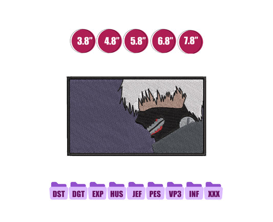 Kaneki Anime Embroidery Design, Anime Machine Embroidery Design 62