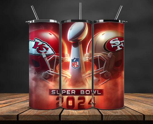 Kansas City Chiefs Vs San Francisco 49ers Super Bowl Tumbler Png, Super Bowl 2024 Tumbler Wrap 63