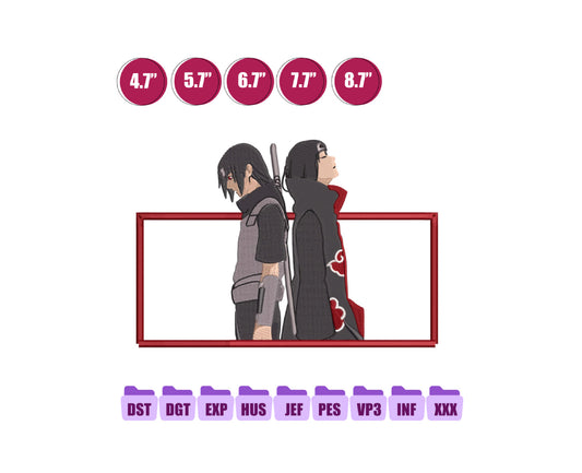 Itachi Anime Embroidery Design, Anime Machine Embroidery Design 64