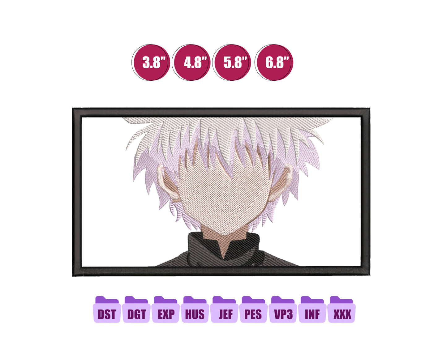 Killua Anime Embroidery Design, Anime Machine Embroidery Design 66