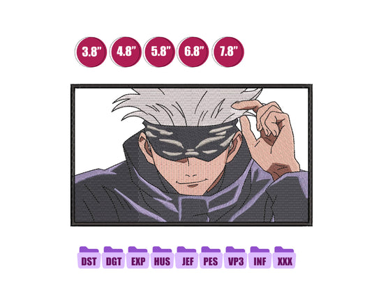 Satoru Anime Embroidery Design, Anime Machine Embroidery Design 67