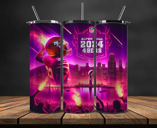 San Francisco 49ers  Super Bowl Tumbler Png, Super Bowl 2024 Tumbler Wrap 67