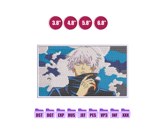 GojoClouds Anime Embroidery Design, Anime Machine Embroidery Design 68