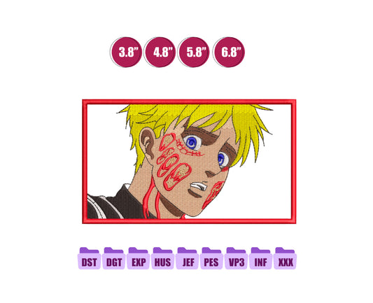 Armin Anime Embroidery Design, Anime Machine Embroidery Design 69