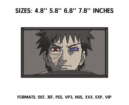 Uchiha Obito Anime Embroidery Design, Anime Machine Embroidery Design 06