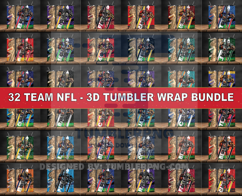 Bundle Logo Team NFL Tumbler Wrap, Bundle Sport Tumbler 06