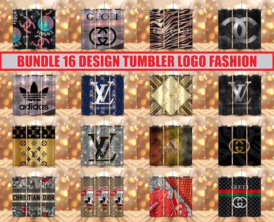 Bundle Logo Fashion Luxury Tumbler Wrap, Full Tumbler Wrap, Tumblers Designs Skinny Straight & Tapered Png 06