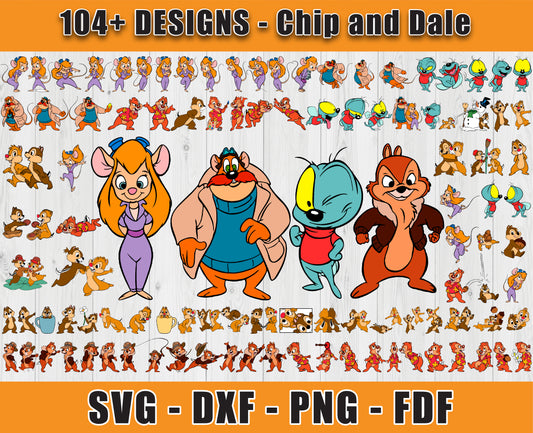 104 Designs Chip and Dale Svg Bundle, Bundle Cartoon Svg 06