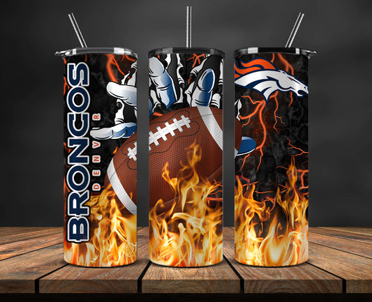 Denver Broncos Tumbler Wrap, Fire Hand Tumbler Wrap DS 06