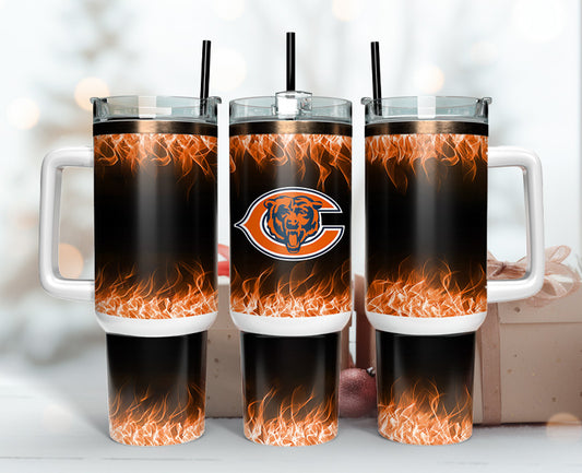 Chicago Bears 40oz Tumbler,NFL Tumbler Wrap , 40oz Tumbler Sublimation Png , 40oz Tumbler Wrap 06