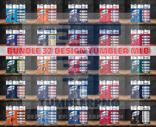 Bundle MLB Logo Tumbler Wrap,MLB Tumbler Wrap Design New, Bundle Sport Tumbler 71