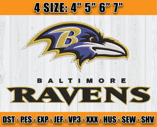 Ravens Embroidery, NFL Ravens Embroidery, NFL Machine Embroidery Digital 72