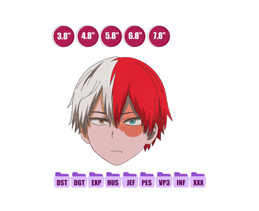 Shoto Anime Embroidery Design, Anime Machine Embroidery Design 75