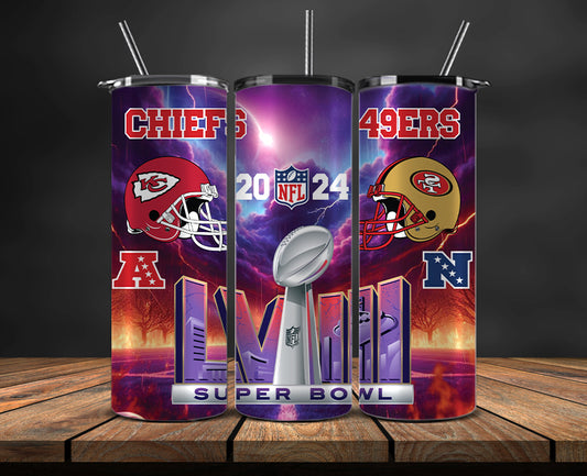 Kansas City Chiefs Vs San Francisco 49ers Super Bowl Tumbler Png, Super Bowl 2024 Tumbler Wrap 75
