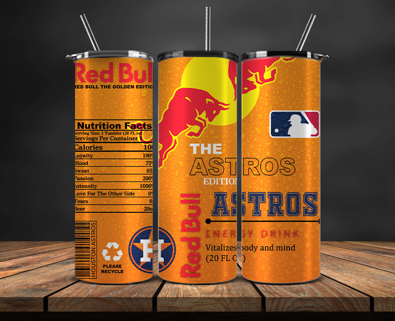 Houston Astros Tumbler Wraps, MLB Red Bull Tumbler Wrap 76