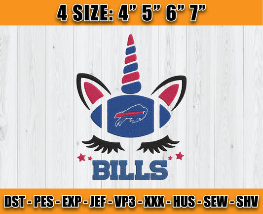 Buffalo Bills Embroidery, Unicorn Embroidery, NFL Machine Embroidery Digital 76