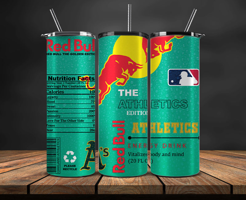 Oakland Athletics Tumbler Wraps, MLB Red Bull Tumbler Wrap 77