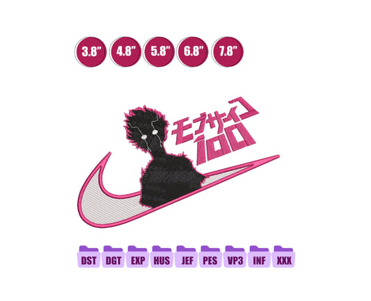Ni ke Mob Anime Embroidery Design, Ni ke Anime Embroidery Designs 77