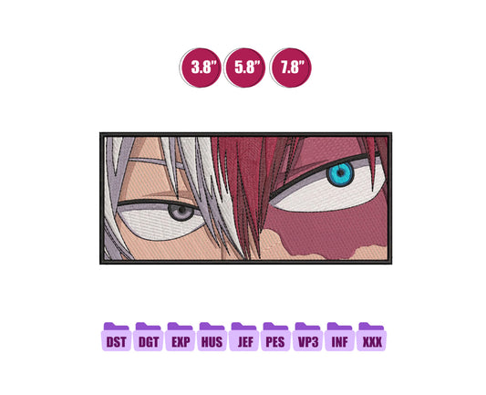 Shoto Eyes Anime Embroidery Design, Anime Machine Embroidery Design 78