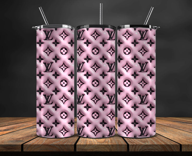 Logo LV 3d Inflatable, Fashion Patterns, Logo Fashion Tumbler 07