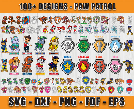 106 Designs Paw Patrol Svg Bundle, Bundle Cartoon Svg 07