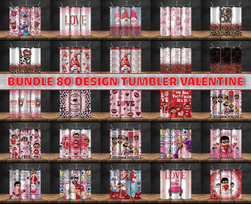 Bundle 80 Design Tumbler Wrap Valentine ,Valentine Tumbler  81
