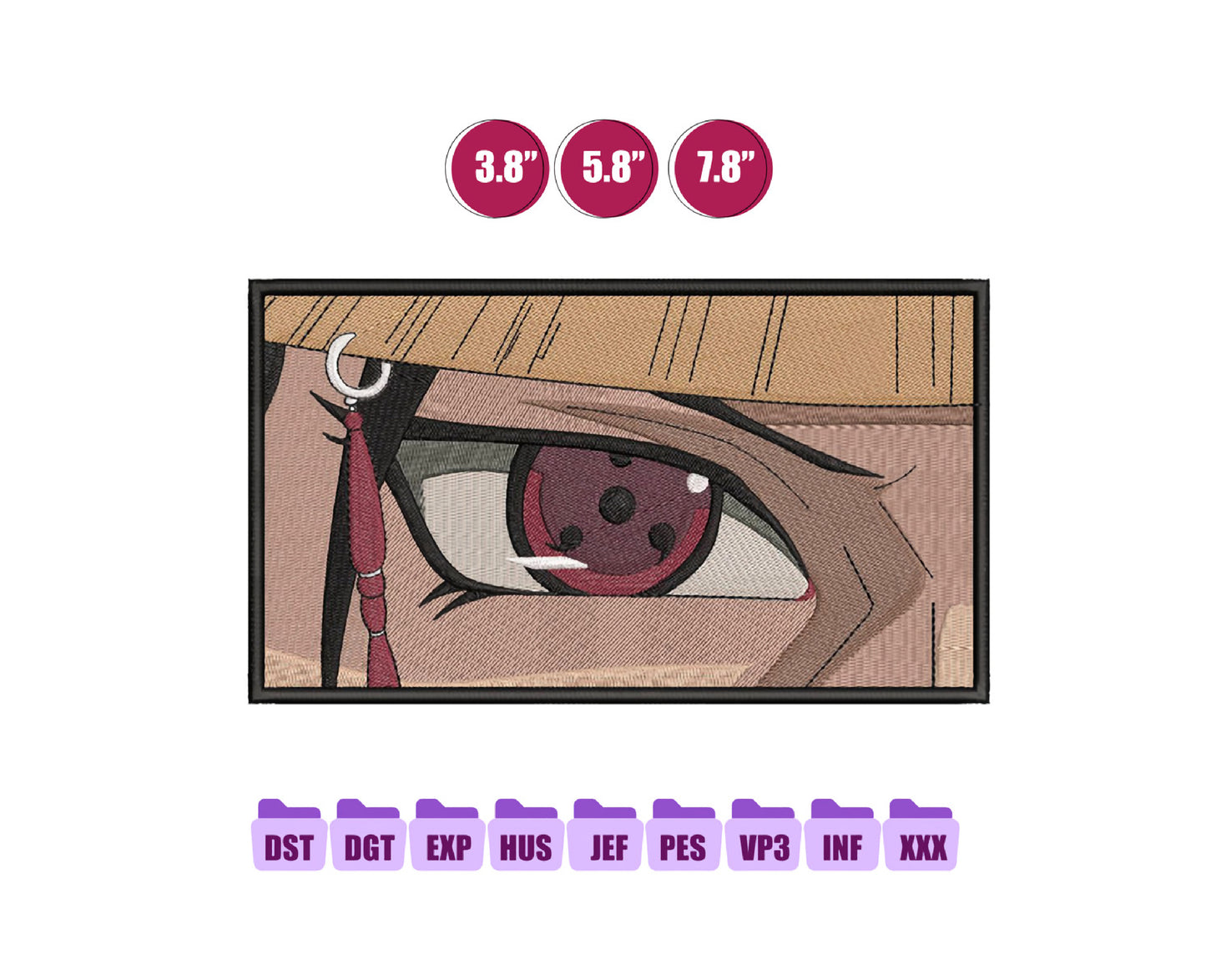 Itachi Eye Anime Embroidery Design, Anime Machine Embroidery Design 82