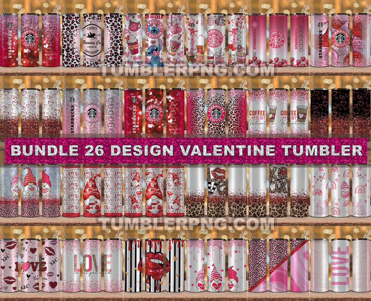 Bundle 26 Design Tumbler Wrap Valentine , Valentine Tumbler 83