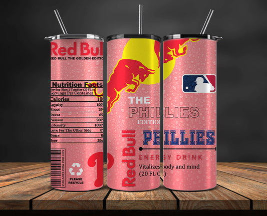 Philadelphia Phillies Tumbler Wraps, MLB Red Bull Tumbler Wrap 84