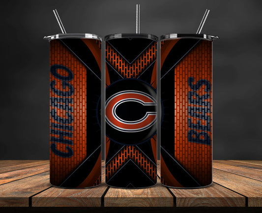 Chicago Bears Tumbler Wrap, NFL Logo Tumbler Png, NFL Design Png-88