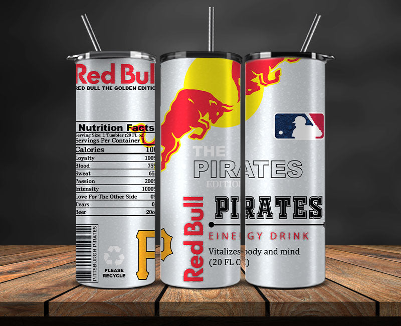 Pittsburgh Pirates Tumbler Wraps, MLB Red Bull Tumbler Wrap 89