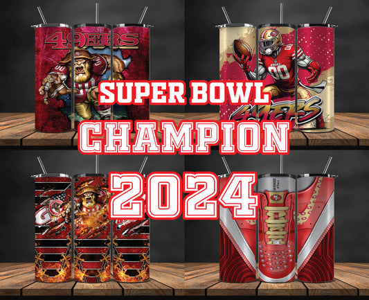 San Francisco 49ers Super Bowl Tumbler Png, Super Bowl 2024 Tumbler Wrap 08
