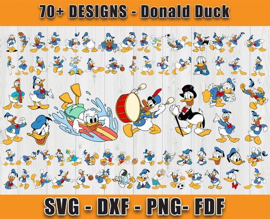 70 Designs Donald Duck Svg Bundle, Bundle Cartoon Svg 08