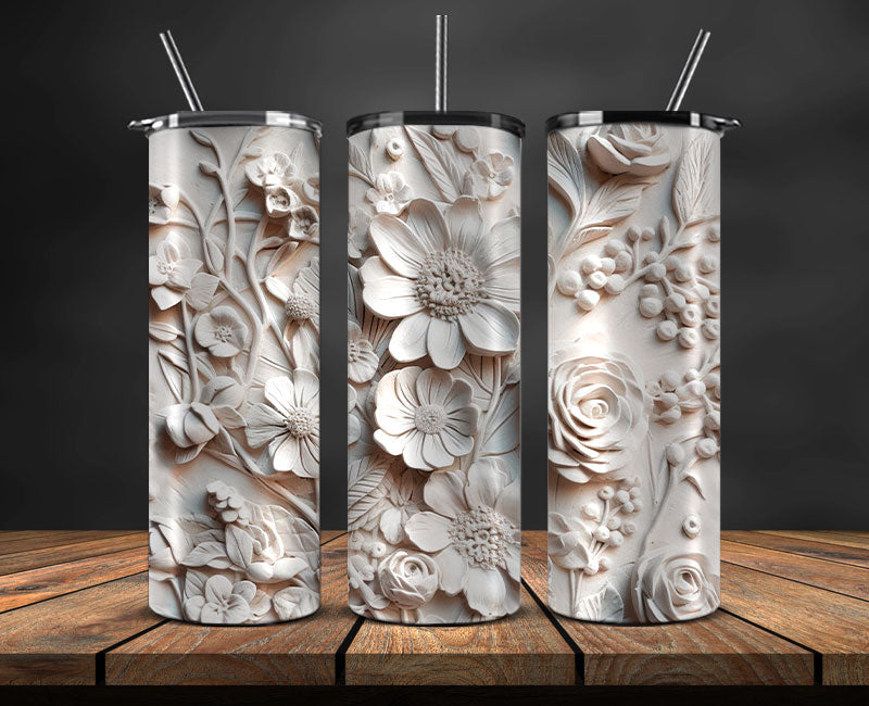 3D Flowers Tumbler Wrap, 3D Floral Sublimation Tumbler Design , 3D Tumbler Wrap,Instant Digital Download PNG 08
