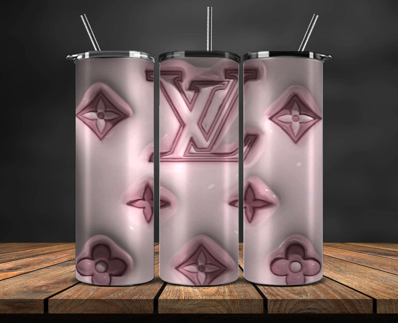 Logo LV 3d Inflatable, Fashion Patterns, Logo Fashion Tumbler 08