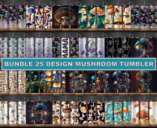 Bundle 25 Design Mushroom Tumbler Png , Mushrooms 09