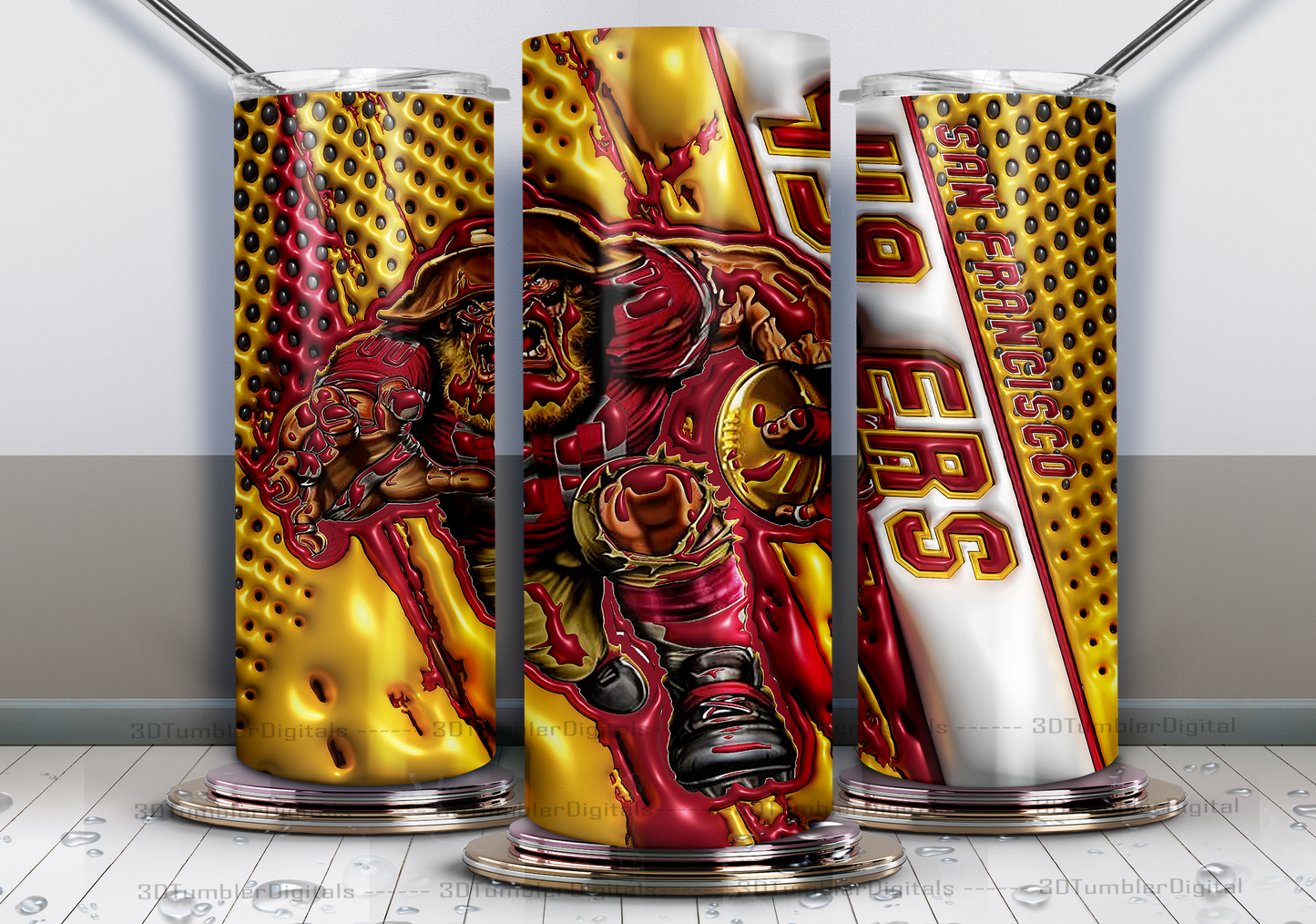 49ers Tumbler Wrap , 3D Nfl Tumbler Wrap, Nfl Mascot Tumbler  09