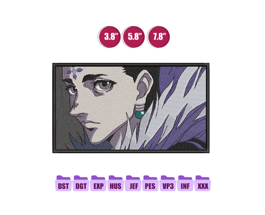 Chrollo Anime Embroidery Design, Anime Machine Embroidery Design 90