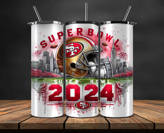 Kansas City Chiefs Vs San Francisco 49ers Super Bowl Tumbler Png, Super Bowl 2024 Tumbler Wrap 93