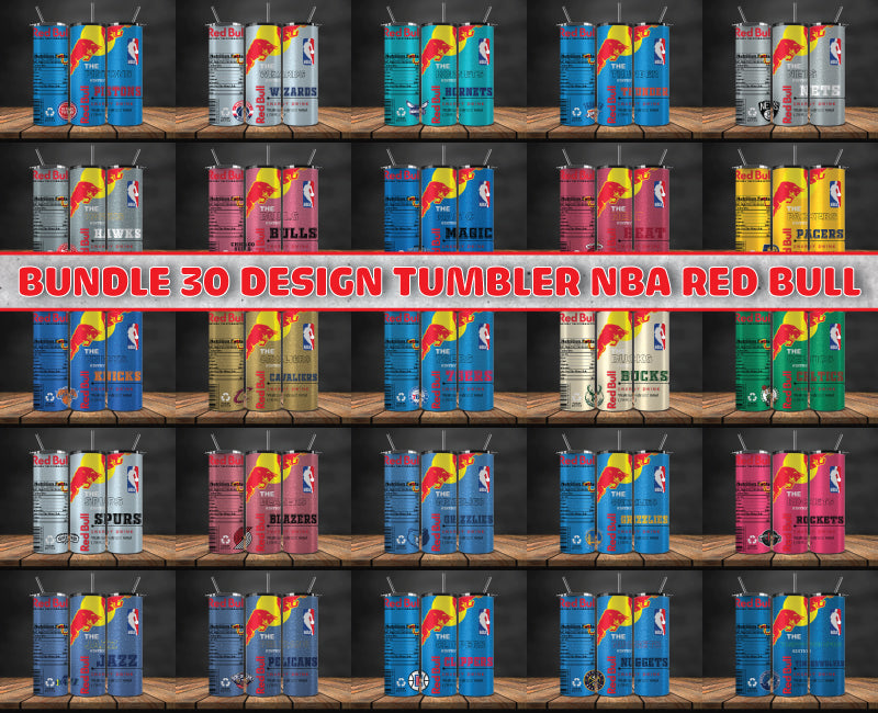 Bundle 30 Design Tumbler NBA Red Bull, NBA Red Bull Tumbler Wrap 93
