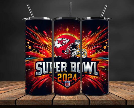 Kansas City Chiefs Vs San Francisco 49ers Super Bowl Tumbler Png, Super Bowl 2024 Tumbler Wrap 99