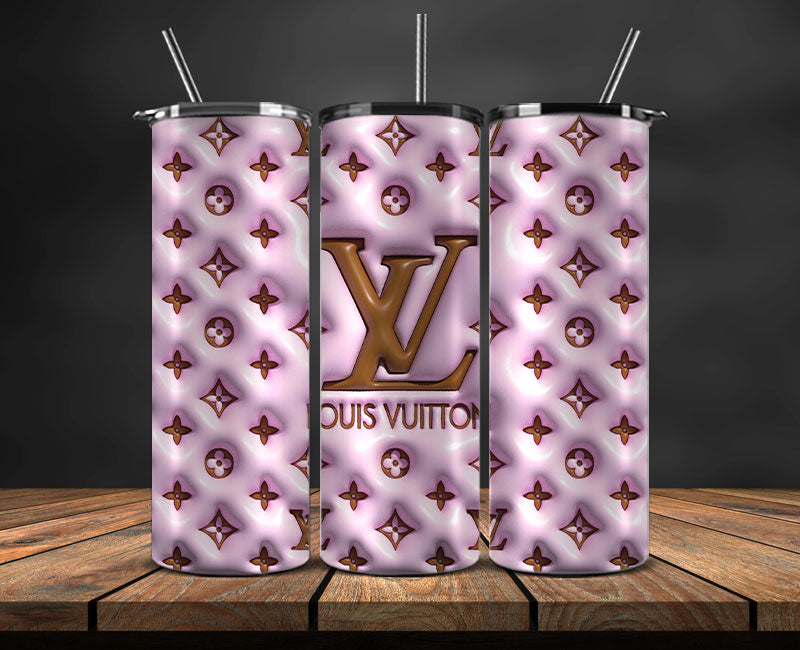 Logo LV 3d Inflatable, Fashion Patterns, Logo Fashion Tumbler 09